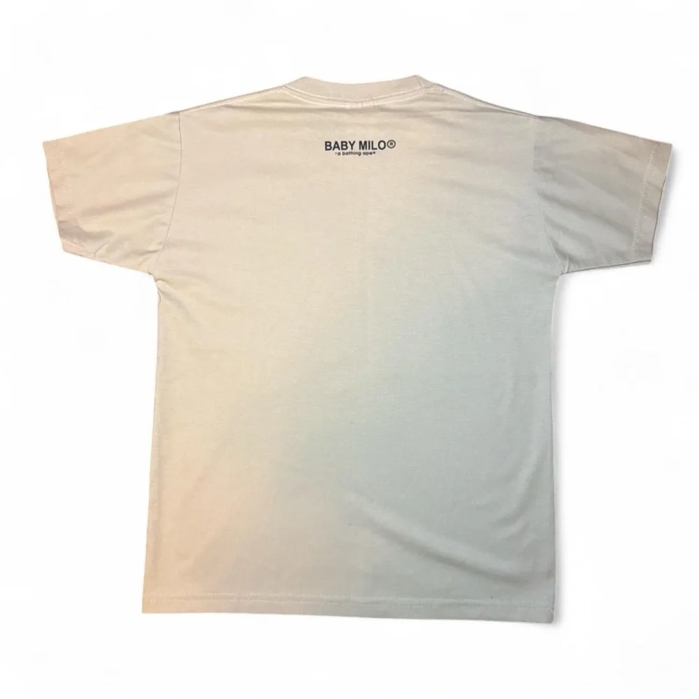 NEW BAPE x Baby Milo VTG 2000s RARE Cream Baby Milo Graphic T-Shirt — S5/SMALL - Picture 4 of 6